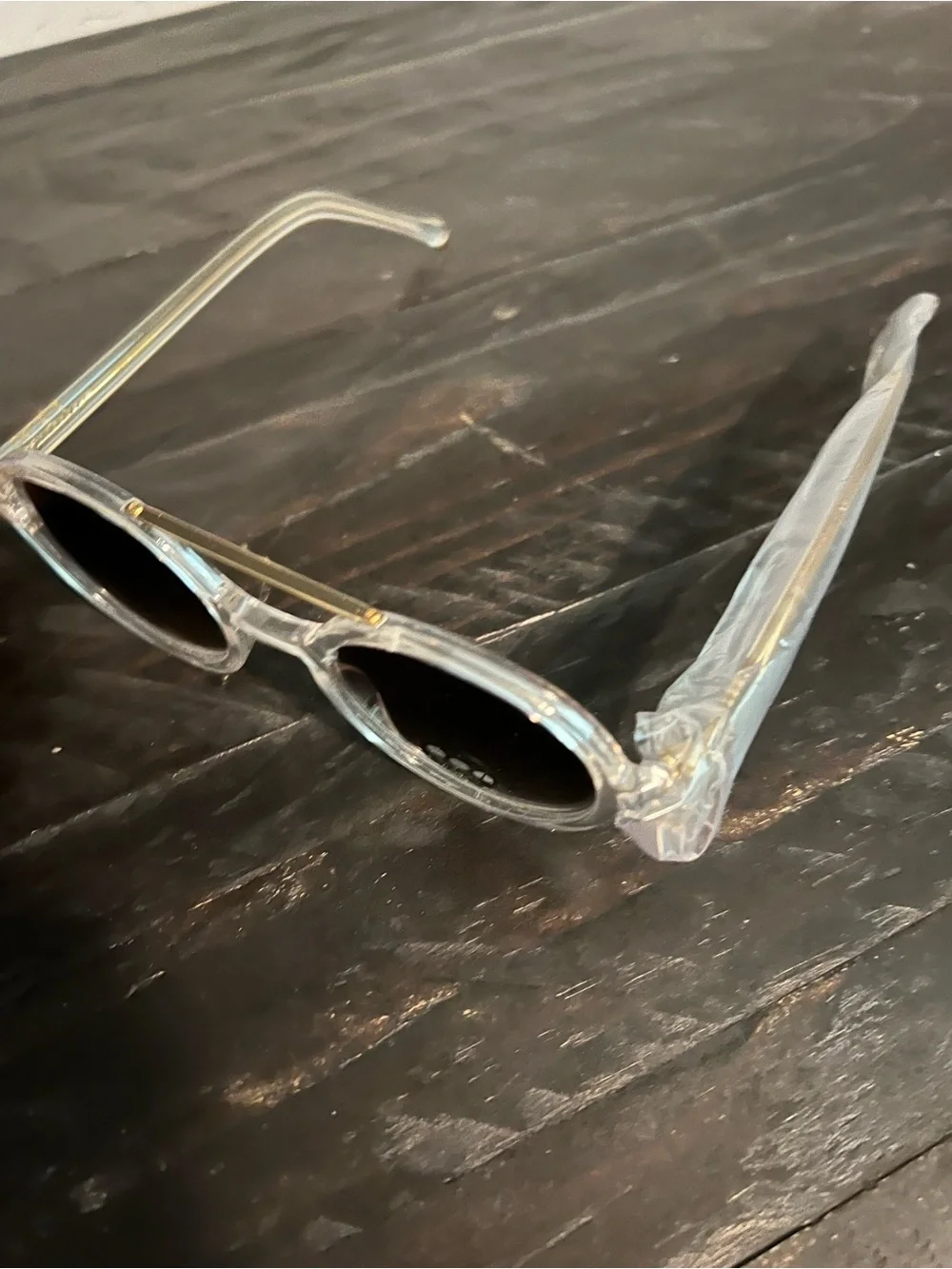 Anthropologie Komono Clear Frame Sunglasses with Brown Lenses and Tan/Brown Case